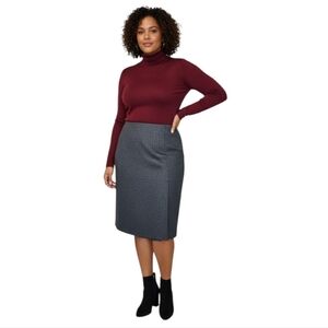 Liverpool Pull On Pencil Skirt In Dark Gray Size 14